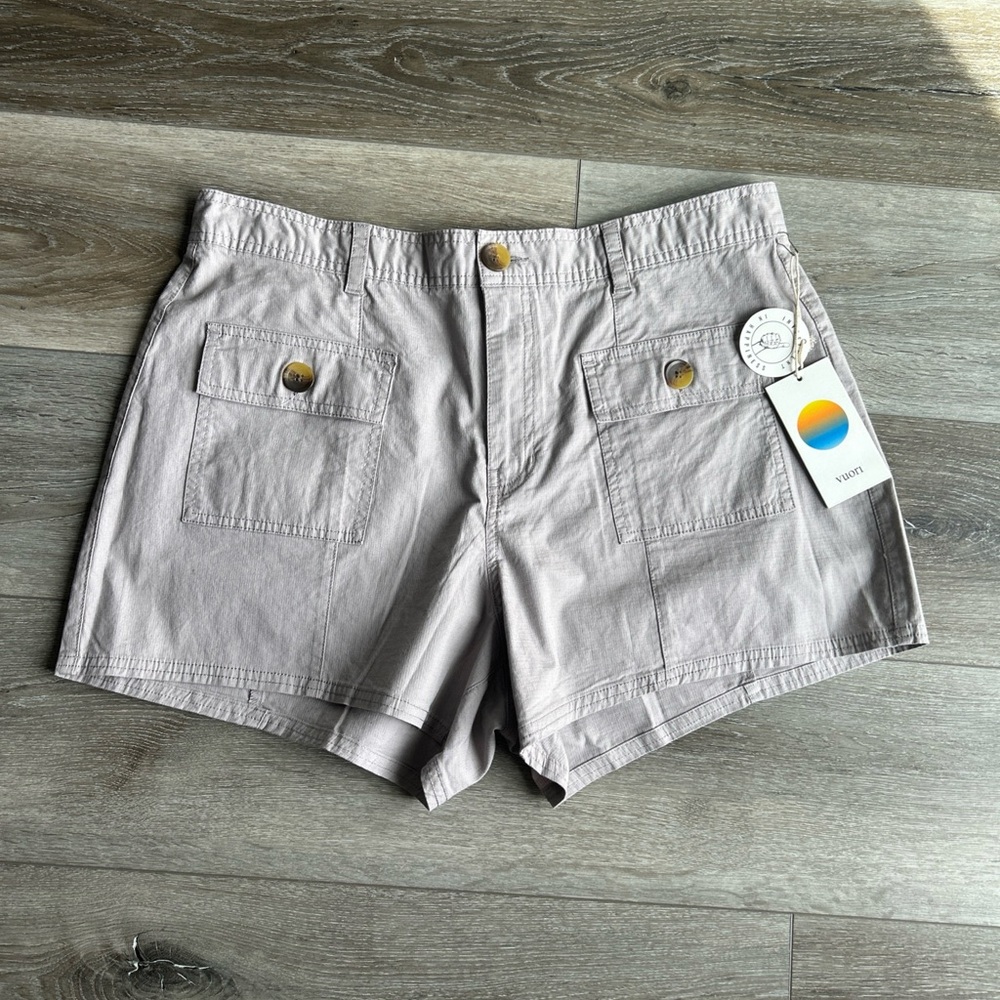 VUORI Women Vintage Ripstop Utility Shorts Size XXL SOFT PEWTER Gray New